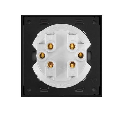 86mm Round LED Tempered Glass Switch Panel, Gray Round Glass, Style:Dual Computer Socket - Switch by buy2fix | Online Shopping UK | buy2fix