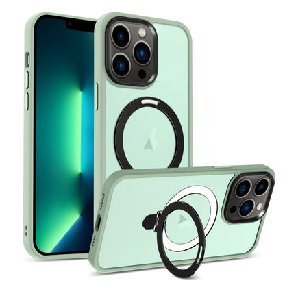 For iPhone 13 Pro Max MagSafe Holder Skin-feel PC Hybrid TPU Phone Case(Matcha Green) - iPhone 13 Pro Max Cases by buy2fix | Online Shopping UK | buy2fix