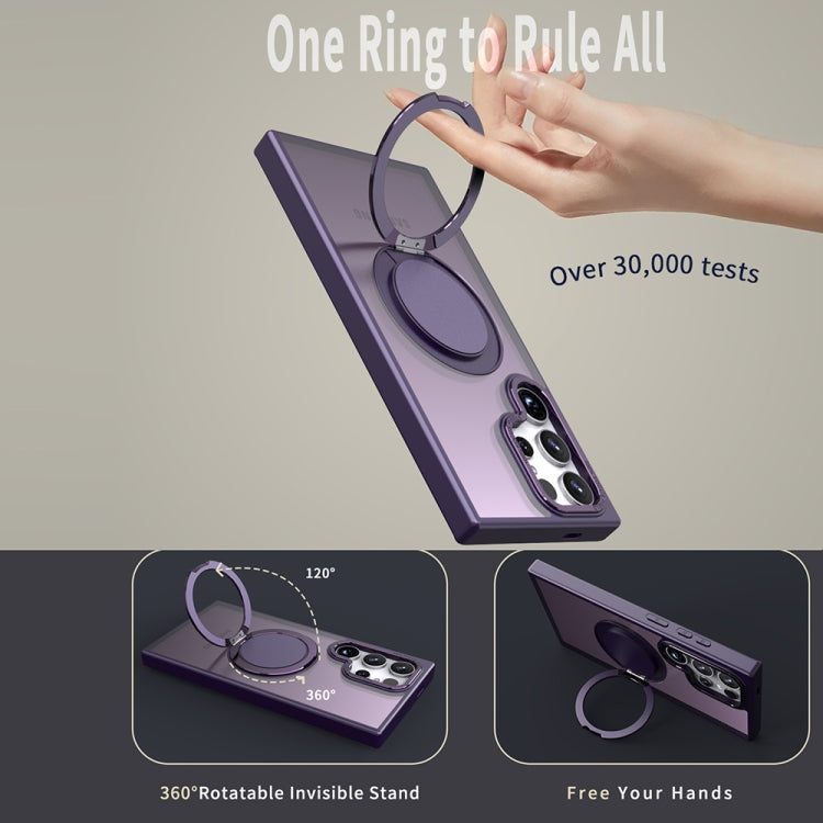 For Samsung Galaxy S23 Ultra 5G 360-degree Rotating MagSafe Magnetic Holder Phone Case(Purple) - Galaxy S23 Ultra 5G Cases by buy2fix | Online Shopping UK | buy2fix