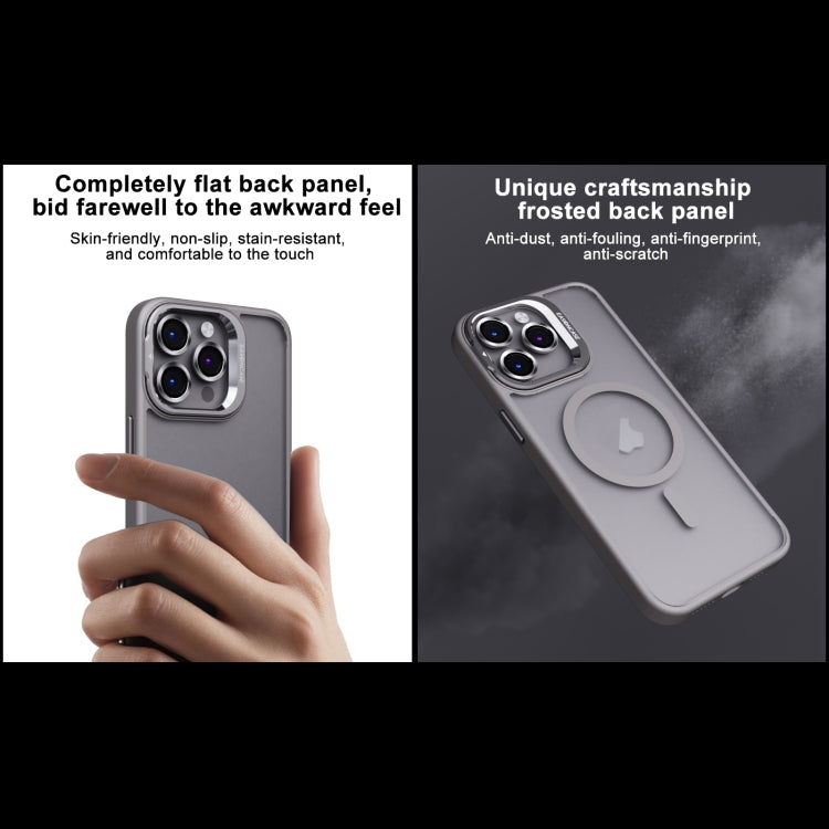 For iPhone 15 Invisible Lens Holder PC + TPU Frosted MagSafe Phone Case(Dark Blue) - iPhone 15 Cases by buy2fix | Online Shopping UK | buy2fix