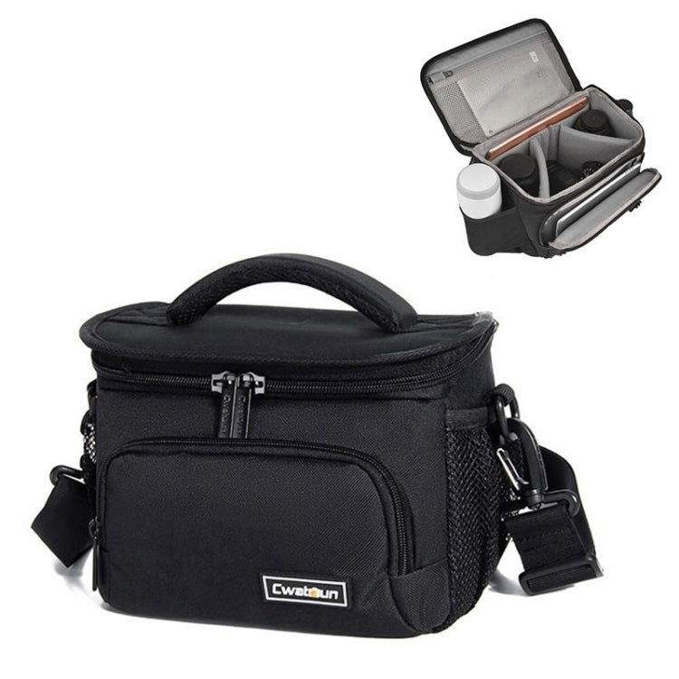 Cwatcun D67 Crossbody Camera Bag Photography Lens Shoulder Bag, Size:30.5 x 16.5 x 20cm L(Black) - Strap Satchel by Cwatcun | Online Shopping UK | buy2fix