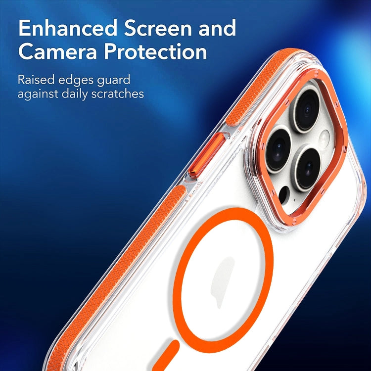 For iPhone 15 Pro Max Dual-Color Clear Acrylic Hybrid TPU MagSafe Phone Case(Orange) - iPhone 15 Pro Max Cases by buy2fix | Online Shopping UK | buy2fix