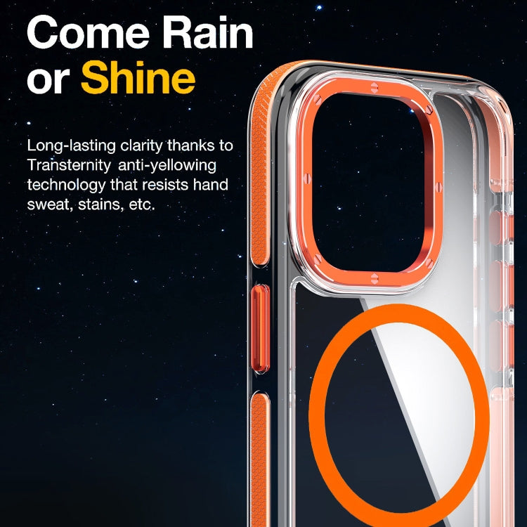 For iPhone 15 Pro Max Dual-Color Clear Acrylic Hybrid TPU MagSafe Phone Case(Orange) - iPhone 15 Pro Max Cases by buy2fix | Online Shopping UK | buy2fix