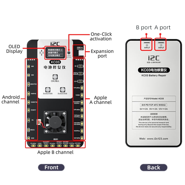 i2C KC03 Multi-function Battery Activation Detection Repair Device for iPhone 6-15 Pro Max / Android - Test Tools by buy2fix | Online Shopping UK | buy2fix