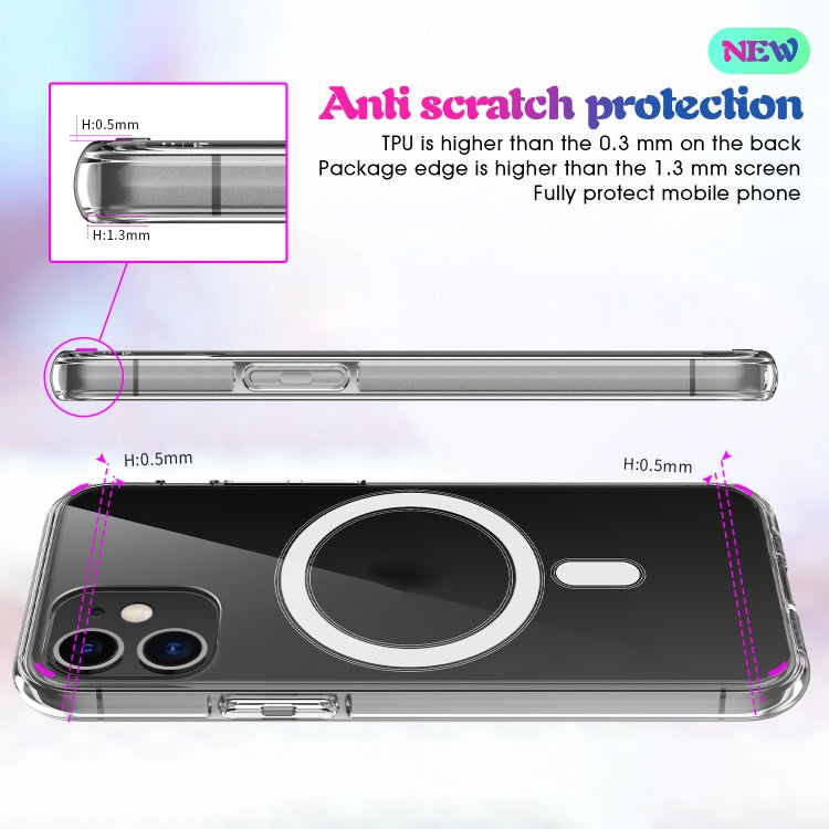 For iPhone 12 / 12 Pro Magsafe Case Simple Magnetic Ring All-inclusive Clear Crystal Acrylic PC +TPU Shockproof Case(Transparent) - iPhone 12 / 12 Pro Cases by buy2fix | Online Shopping UK | buy2fix