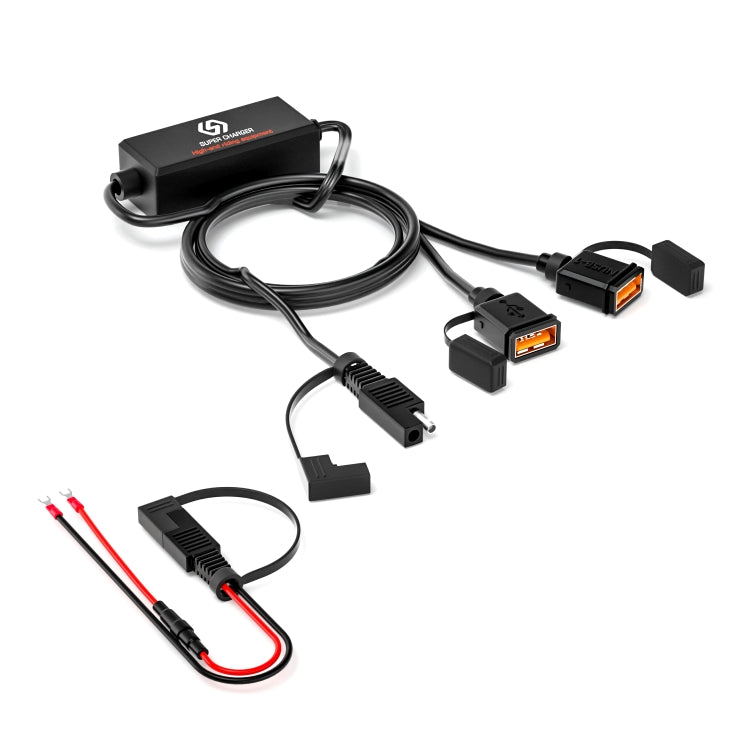 WUPP CS-1186A1 Motorcycle SAE Dual USB Fast Charging Charger - Battery Charger by WUPP | Online Shopping UK | buy2fix