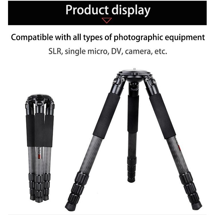 BEXIN ST364C Rugged Camcorder Photographic Carbon Fiber Big Tripod, Max Tube: 36mm - Tripods by BEXIN | Online Shopping UK | buy2fix