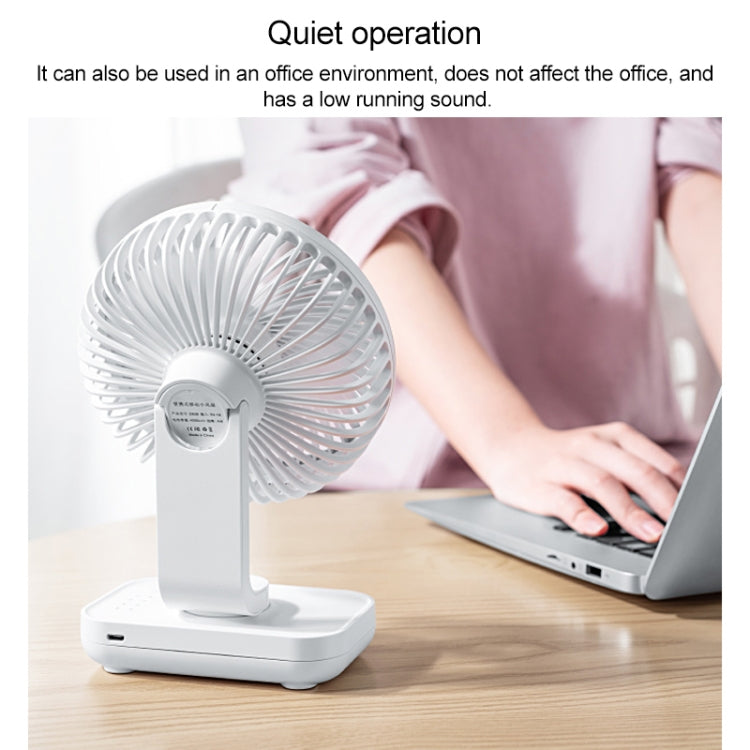 D606 4W USB Rechargeable Portable Four-speed Adjustable Desktop Fan(Black) - Electric Fans by buy2fix | Online Shopping UK | buy2fix