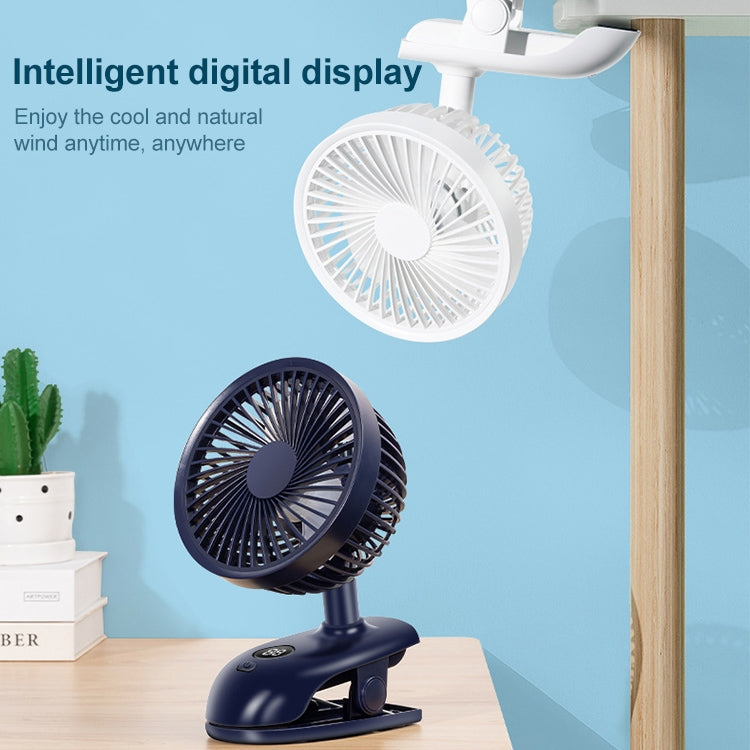 F601 Multifunctional Clip-on Electric Fan with LED Display (Blue) - Consumer Electronics by buy2fix | Online Shopping UK | buy2fix