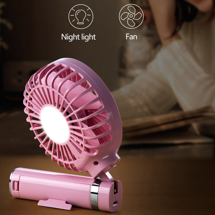 S2 Portable Foldable Handheld Electric Fan, with 3 Speed Control & Night Light (White) - Consumer Electronics by buy2fix | Online Shopping UK | buy2fix