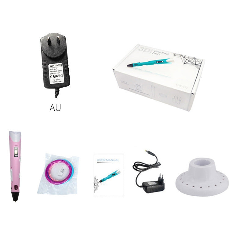 Hand-held 3D Printing Pen, AU Plug (Pink) - Consumer Electronics by buy2fix | Online Shopping UK | buy2fix