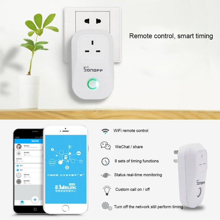 Sonoff S20-UK WiFi Smart Power Plug Socket Wireless Remote Control Timer Power Switch,  Compatible with Alexa and Google Home, Support iOS and Android,  UK Plug - Consumer Electronics by Sonoff | Online Shopping UK | buy2fix
