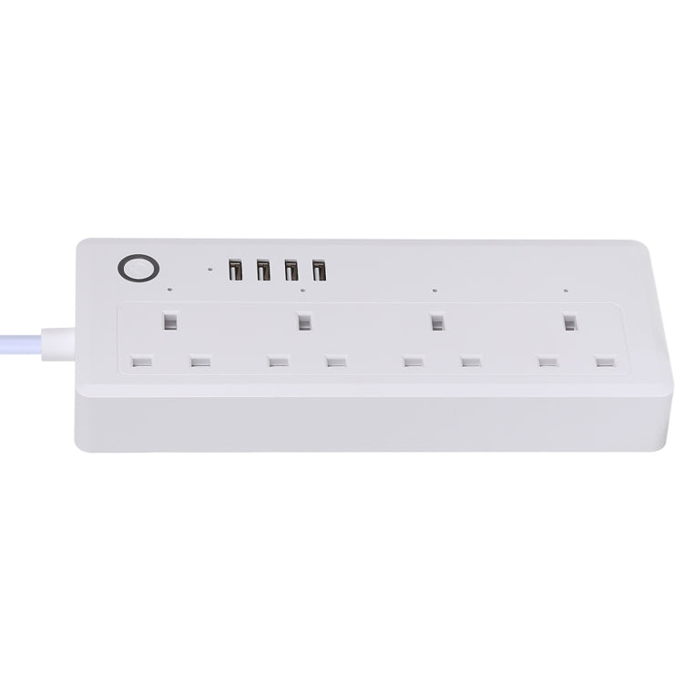 4 x USB Ports + 4 x UK Plug Jack 13A Max Output WiFi Remote Control Smart Power Socket Works with Alexa & Google Home, AC 100-240V, UK Plug - Consumer Electronics by buy2fix | Online Shopping UK | buy2fix