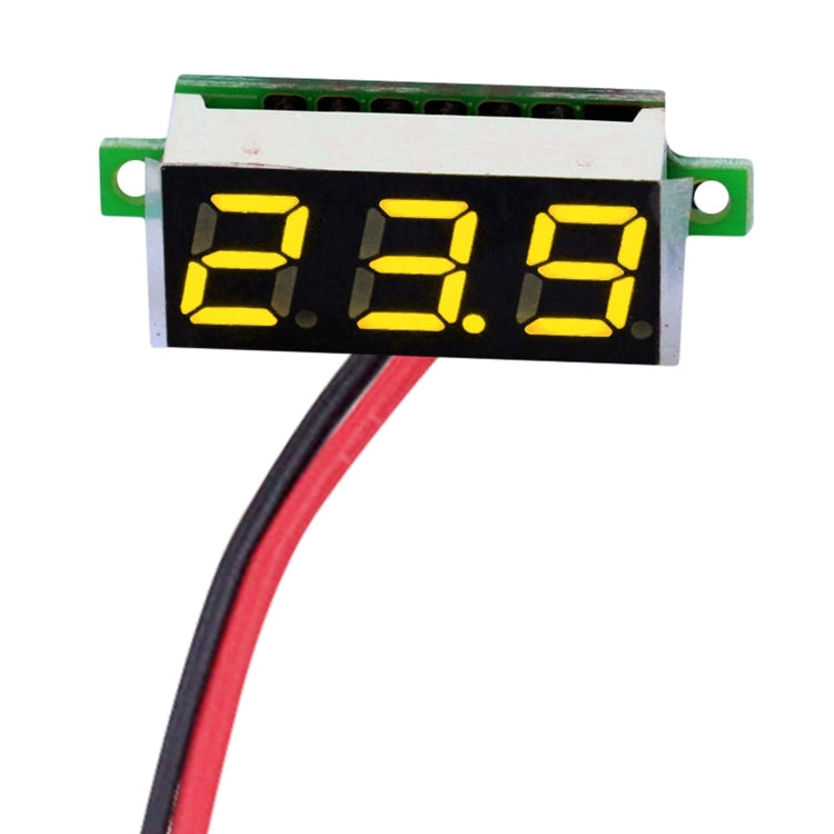 10 PCS 0.28 inch 2 Wires Adjustable Digital Voltage Meter, Color Light Display, Measure Voltage: DC 2.5-30V (Yellow) - Consumer Electronics by buy2fix | Online Shopping UK | buy2fix