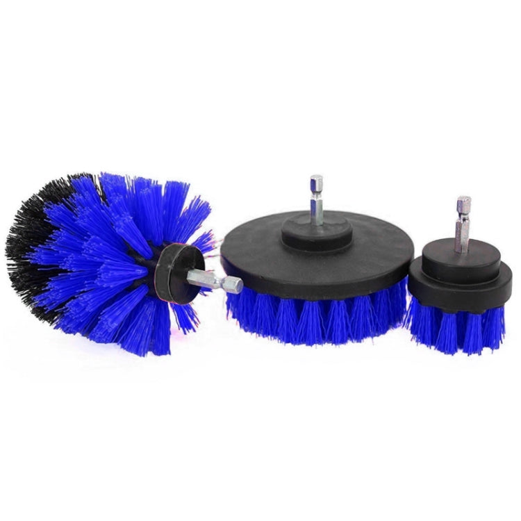 3 PCS Bathroom Kitchen Cleaning Brushes Kit for Electric Drill(Blue) - Sponges, Cloths & Brushes by buy2fix | Online Shopping UK | buy2fix