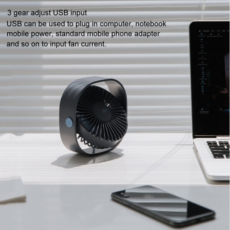 360 Degree Rotation  Wind 3 Speeds Mini USB Desktop Fan (Dark Blue) - Consumer Electronics by buy2fix | Online Shopping UK | buy2fix