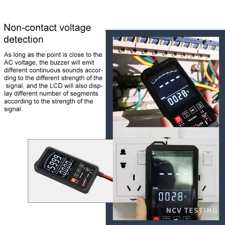 HY128B Reverse Display Screen Ultra-thin Touch Smart Digital Multimeter Fully Automatic High Precision True Effective Value Multimeter - Consumer Electronics by buy2fix | Online Shopping UK | buy2fix