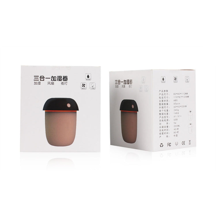 3 in 1 Multi-function USB Charge Mushroom Shape Electric Aroma Essential Ultrasonic Aromatherapy Cool Mist Humidifier with Extended USB Port(Coffee) - Home & Garden by buy2fix | Online Shopping UK | buy2fix