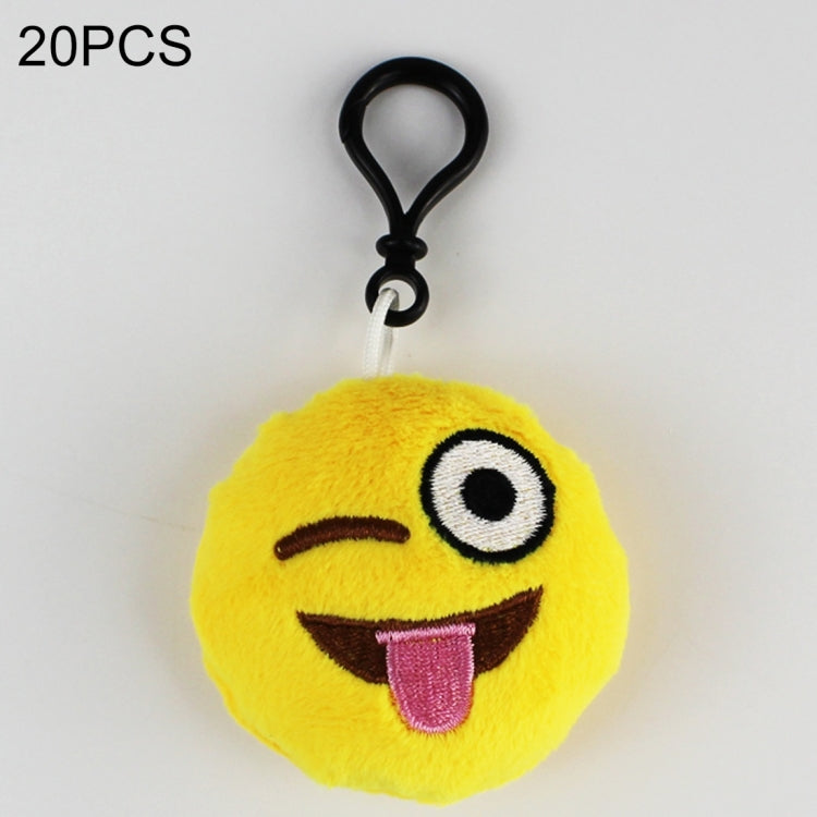 20 PCS Creative Plush Doll Mobile Pendants Gift Cartoon Cute Facial Expression Decorations Keychains with Hook - Key Rings by buy2fix | Online Shopping UK | buy2fix