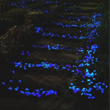 100 PCS Glow in The Dark Garden Pebbles for Walkways & Decoration and Plants Luminous Stones(Blue) - Home & Garden by buy2fix | Online Shopping UK | buy2fix