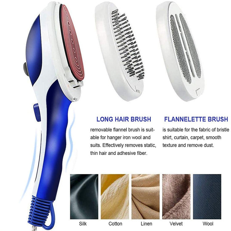 Multifunction Household Handheld Steamer Travel Portable Hand - Held Steam Hanging Hot Machine Ceramic Bottom with Flannelette Brush & Hair Brush & Measuring Cup,EU Plug(Blue) - Home & Garden by buy2fix | Online Shopping UK | buy2fix