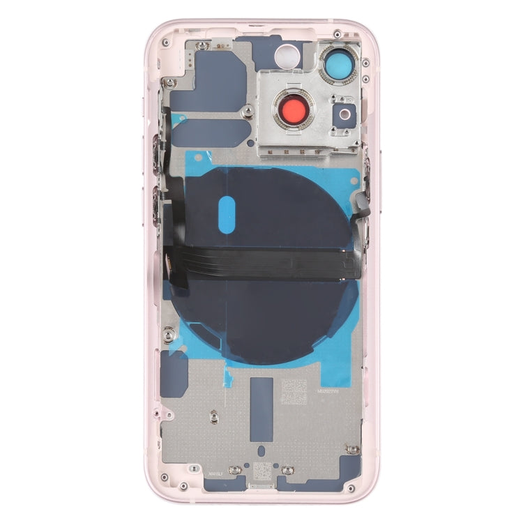 For iPhone 13 mini Battery Back Cover with Side Keys & Card Tray & Power + Volume Flex Cable & Wireless Charging Module(Pink) - Repair & Spare Parts by buy2fix | Online Shopping UK | buy2fix