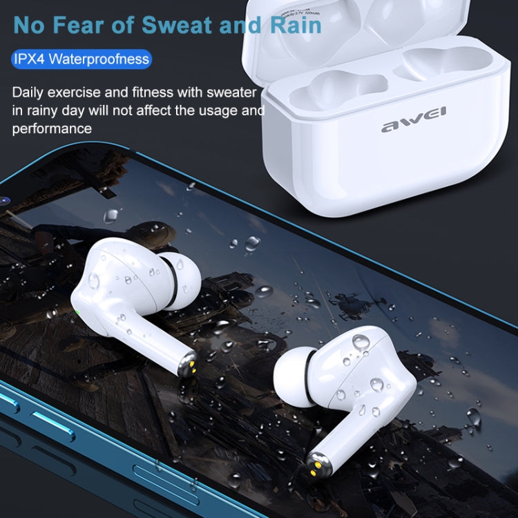 awei TA1 Bluetooth V5.0 Ture Wireless Sports ANC Noise Cancelling IPX4 Waterproof TWS Headset with Charging Case - TWS Earphone by awei | Online Shopping UK | buy2fix