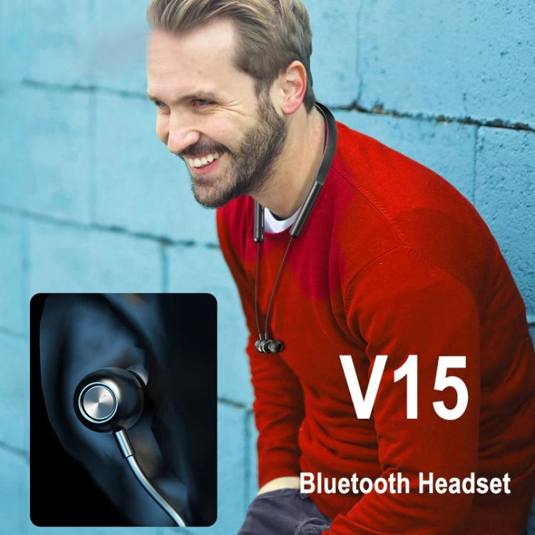 WK V15 Magnetic Neck-mounted Wireless Bluetooth 5.0 Sports Earphone Support TF Card (Black) - Neck-mounted Earphone by WK | Online Shopping UK | buy2fix