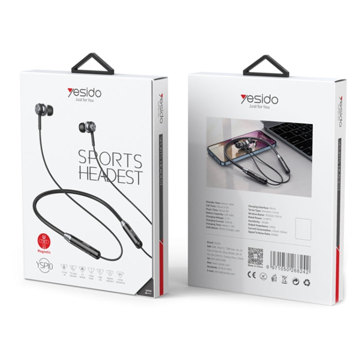 Yesido YSP10 Neck Sports Wireless Bluetooth Earphone - Neck-mounted Earphone by Yesido | Online Shopping UK | buy2fix