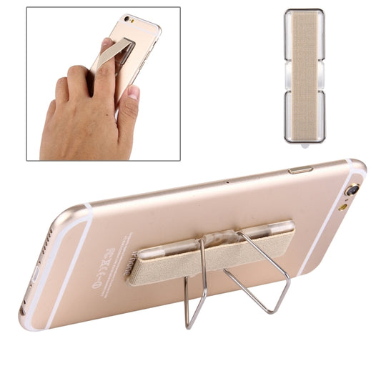 2 in 1 Adjustable Universal Mini Adhesive Holder Stand + Slim Finger Grip, Size: 7.3 x 2.2 x 0.3 cm(Gold) - Ring Holder by buy2fix | Online Shopping UK | buy2fix