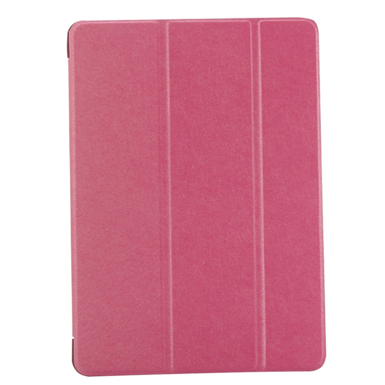 For iPad 9.7 (2018) & iPad 9.7 inch (2017) & iPad Air Silk Texture Horizontal Flip Leather Case with Three-folding Holder(Magenta) - Apple Accessories by buy2fix | Online Shopping UK | buy2fix