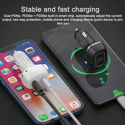 ACC-580 Dual Ports PD 60W Fast Charging Car Charger(White) - In Car by buy2fix | Online Shopping UK | buy2fix