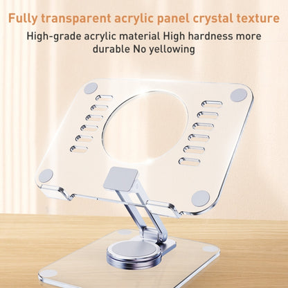 R-JUST T632 Acrylic 360 Degree Rotating Desktop Tablet Stand (Transparent) - Desktop Holder by R-JUST | Online Shopping UK | buy2fix