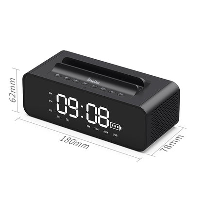 Oneder V06 Smart Sound Box Wireless Bluetooth Speaker, LED Screen Alarm Clock, Support Hands-free & FM & TF Card & AUX & USB Drive (Black) - Desktop Speaker by OneDer | Online Shopping UK | buy2fix