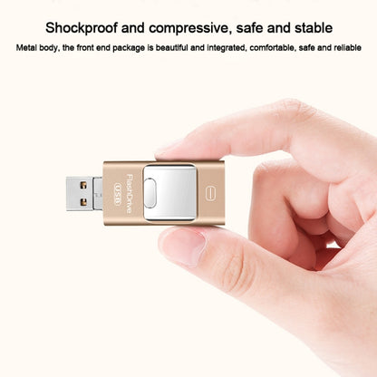 128GB USB 3.0 + 8 Pin + Mirco USB Android iPhone Computer Dual-use Metal Flash Drive (Silver) - U Disk & Card Reader by buy2fix | Online Shopping UK | buy2fix