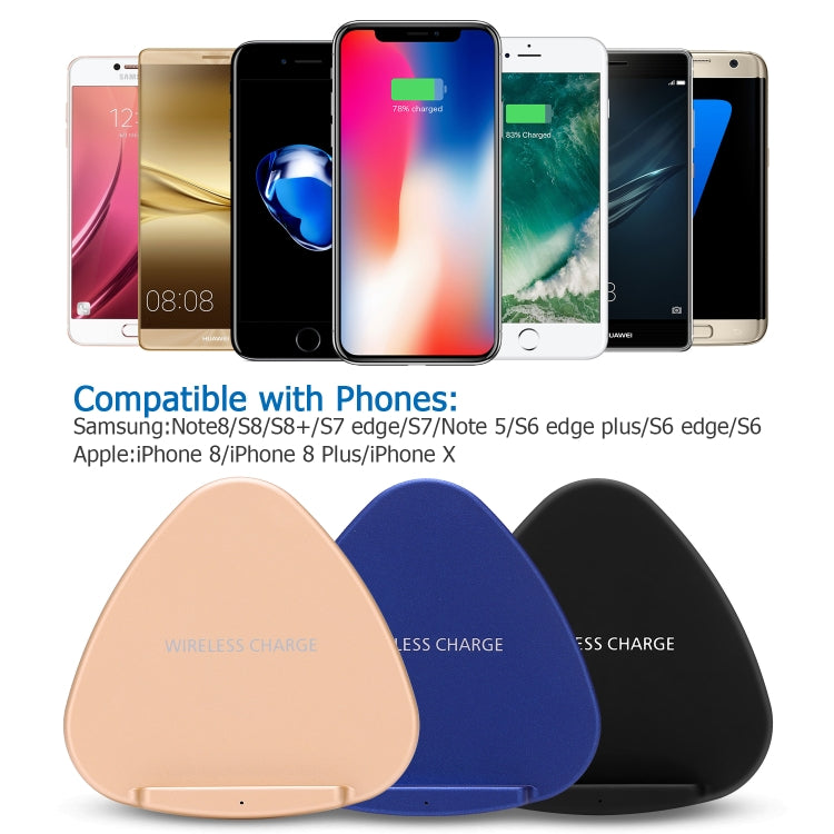 QK11 10W ABS + PC Fast Charging Qi Wireless Charger Pad(Blue) - Apple Accessories by buy2fix | Online Shopping UK | buy2fix