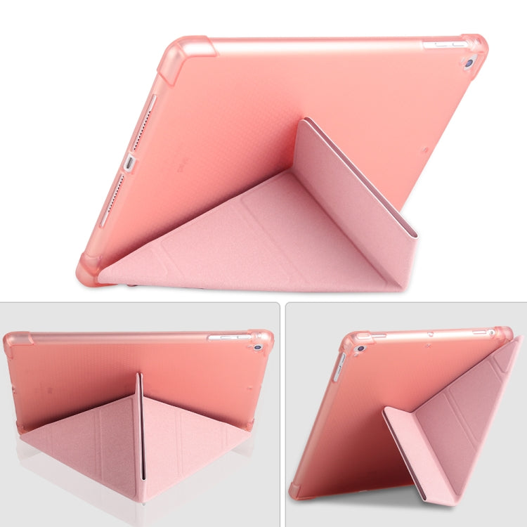 Multi-folding Shockproof TPU Protective Case for iPad 9.7 (2018) / 9.7 (2017) / air / air2, with Holder & Pen Slot(Blue) - Apple Accessories by buy2fix | Online Shopping UK | buy2fix