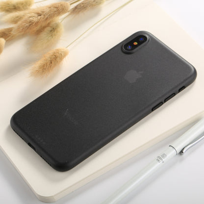 For iPhone X / XS Ultra-thin Frosted PP Protective Back Cover Case(Black) - Apple Accessories by buy2fix | Online Shopping UK | buy2fix