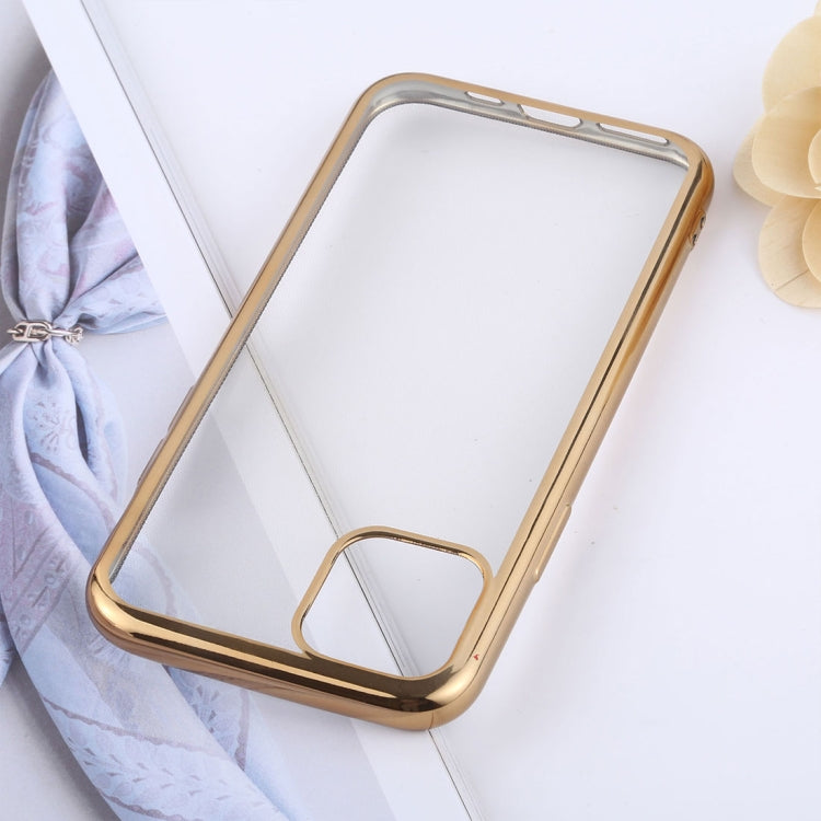Transparent TPU Anti-Drop And Waterproof Mobile Phone Protective Case for iPhone 11 Pro Max(Gold) - Apple Accessories by buy2fix | Online Shopping UK | buy2fix