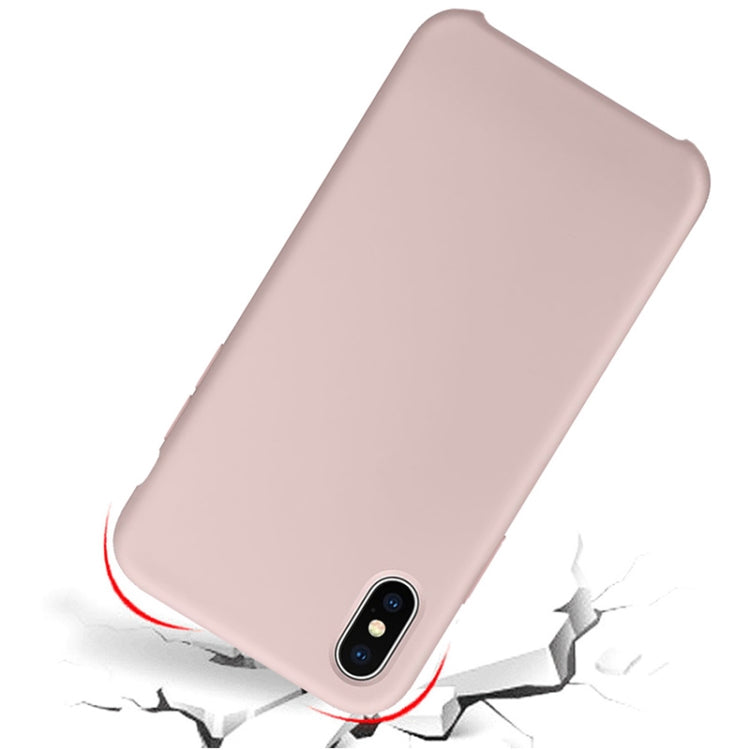 For iPhone XR Four Corners Full Coverage Liquid Silicone Case(Light Pink) - More iPhone Cases by buy2fix | Online Shopping UK | buy2fix