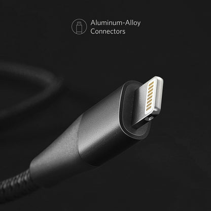 ANKER A8452 Powerline+ II USB to 8 Pin Apple MFI Certificated Nylon Pullable Carts Charging Data Cable, Length: 0.9m(Black) - Apple Accessories by ANKER | Online Shopping UK | buy2fix