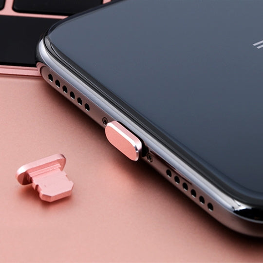 2pcs Universal 8 Pin Charging Port Metal Anti-Dust Plug for iPhone(Rose Gold) - Apple Accessories by buy2fix | Online Shopping UK | buy2fix