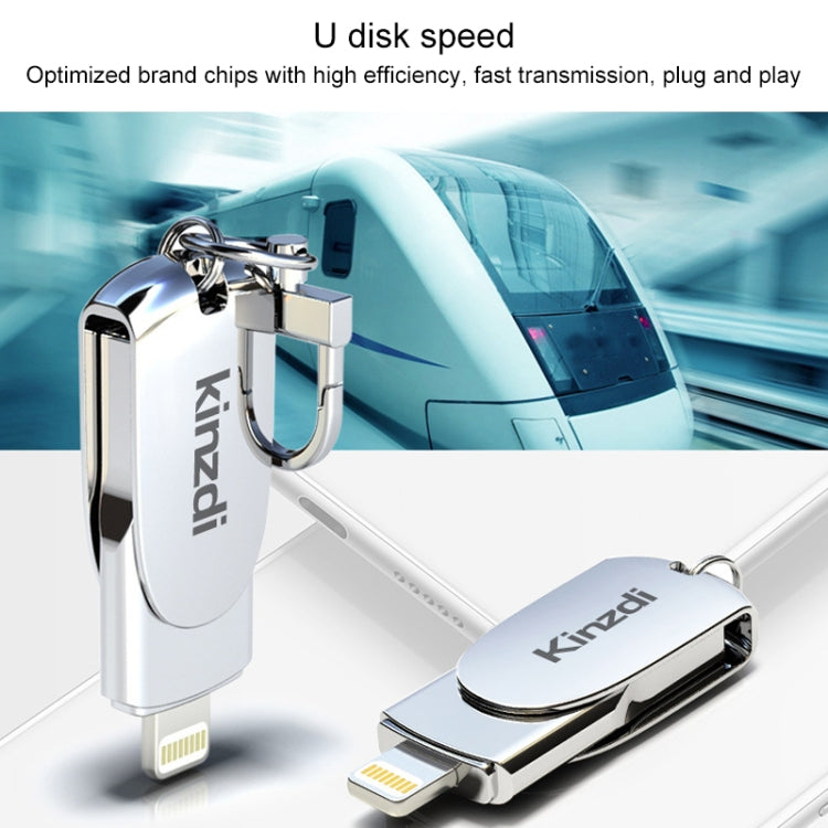 Kinzdi 256GB USB 2.0 + 8 Pin Interface Metal Twister Flash U Disk (Silver) - USB Flash Drives by Kinzdi | Online Shopping UK | buy2fix