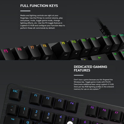 Logitech G512 RGB C-axis Mechanical Wired Gaming Keyboard, Length: 1.8m (Black) - Wired Keyboard by Logitech | Online Shopping UK | buy2fix