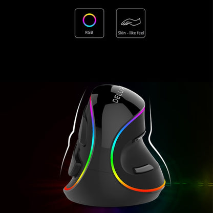 DELUX M618 Plus RGB Wired Optical Mouse Ergonomic Vertical Mouse 4000DPI - Wired Mice by DELUX | Online Shopping UK | buy2fix