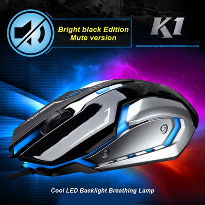 Chasing Leopard K1 USB 1600DPI Three-speed Adjustable LED Backlight Mute Wired Optical Gaming Mouse, Length: 1.3m(Black) - Computer & Networking by Chasing Leopard | Online Shopping UK | buy2fix