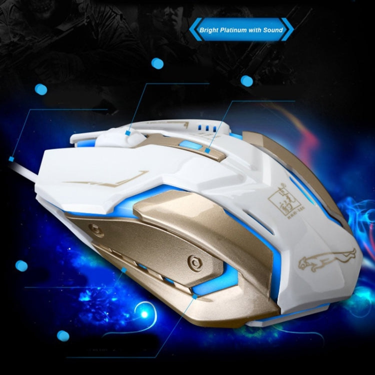 Chasing Leopard K1 USB 1600DPI Three-speed Adjustable LED Backlight Mute Wired Optical Gaming Mouse, Length: 1.3m(White) - Computer & Networking by Chasing Leopard | Online Shopping UK | buy2fix