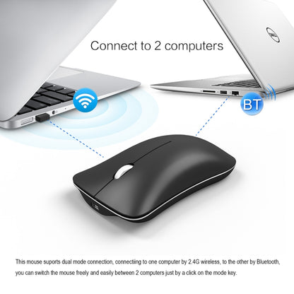 HXSJ T23 Bluetooth + 2.4GHz Wireless Dual Modes 4-Keys 1600 DPI Adjustable Ergonomics Optical Mouse - Wireless Mice by HXSJ | Online Shopping UK | buy2fix