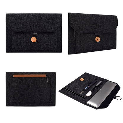 ND06 Multi-purpose Felt Button Laptop Inner Bag for 13.3 inch Laptop(Black) - 13.3 inch by buy2fix | Online Shopping UK | buy2fix