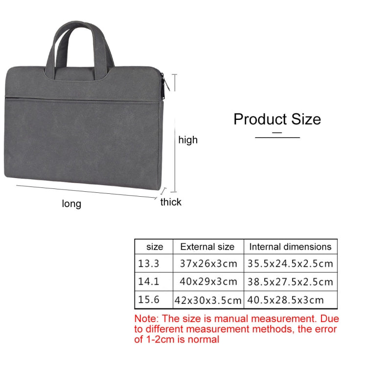 ST06 Waterproof PU Leather Zipper Hidden Portable Strap One-shoulder Handbag for 13.3 inch Laptops, with Suitcase Belt(Dark Gray) - Computer & Networking by buy2fix | Online Shopping UK | buy2fix